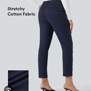 HALARA Navy Ankle Pants with Golf Tee Pocket